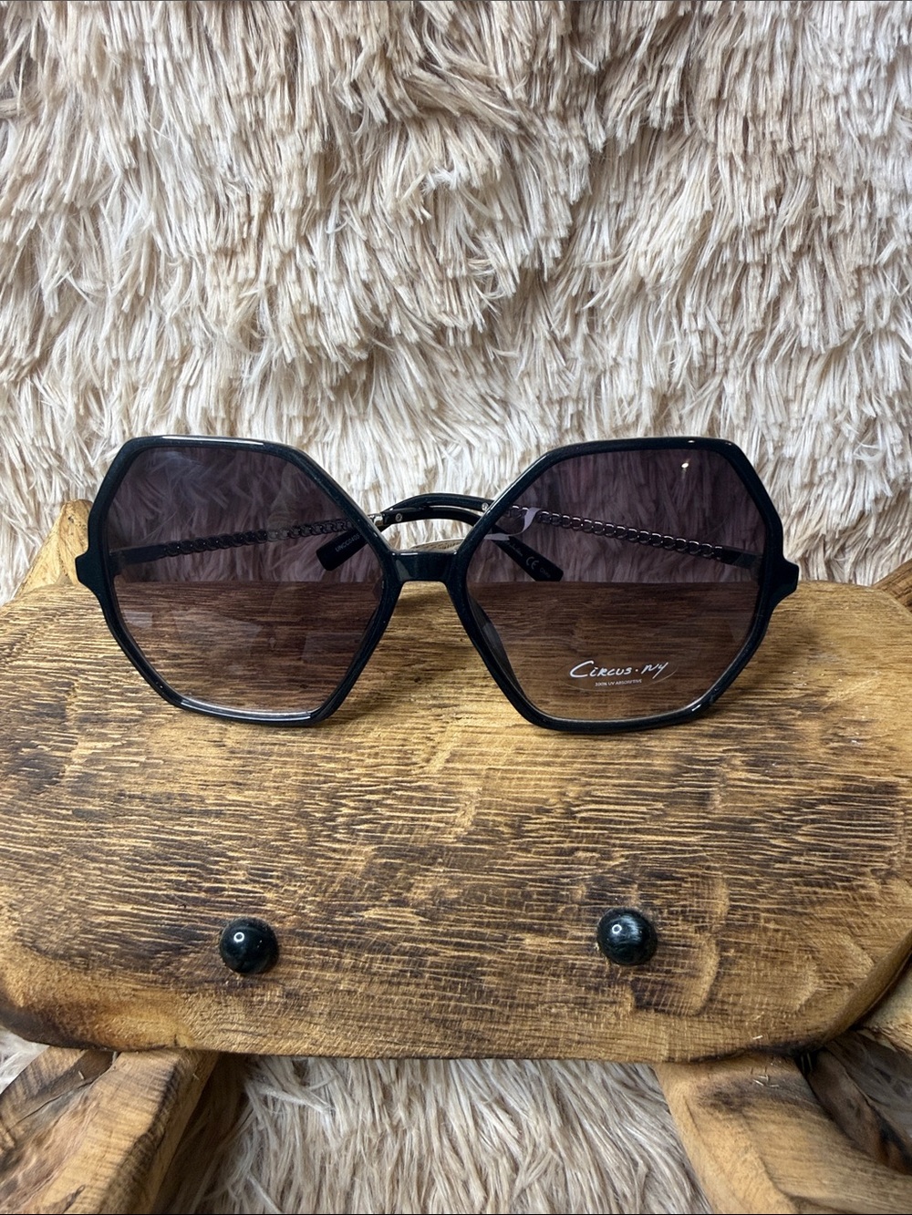 NWT Circus NY Black Hexagon Women's Sunglasses